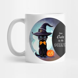 Black Cat Too Cute To Be Scary Mug